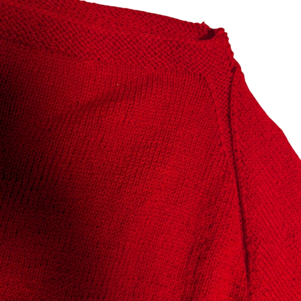 Vintage Red Knit Oversize Sweater - Picture 5 of 6